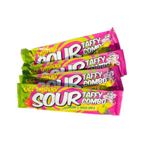 FACE TWISTERS SOUR TAFFY STRAWBERRY AND GREEN APPLE 40g