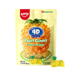 Amos 4D Juicy Burst Pineapple Fruit Gummy 65g