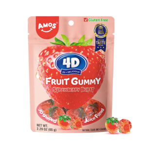 Amos 4D Juicy Burst Strawberry Fruit Gummy 65g