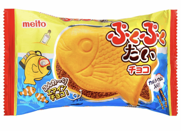 Meito Pukupuku Tai Monaka Fish Shape Chocolate Flavor 16.5g